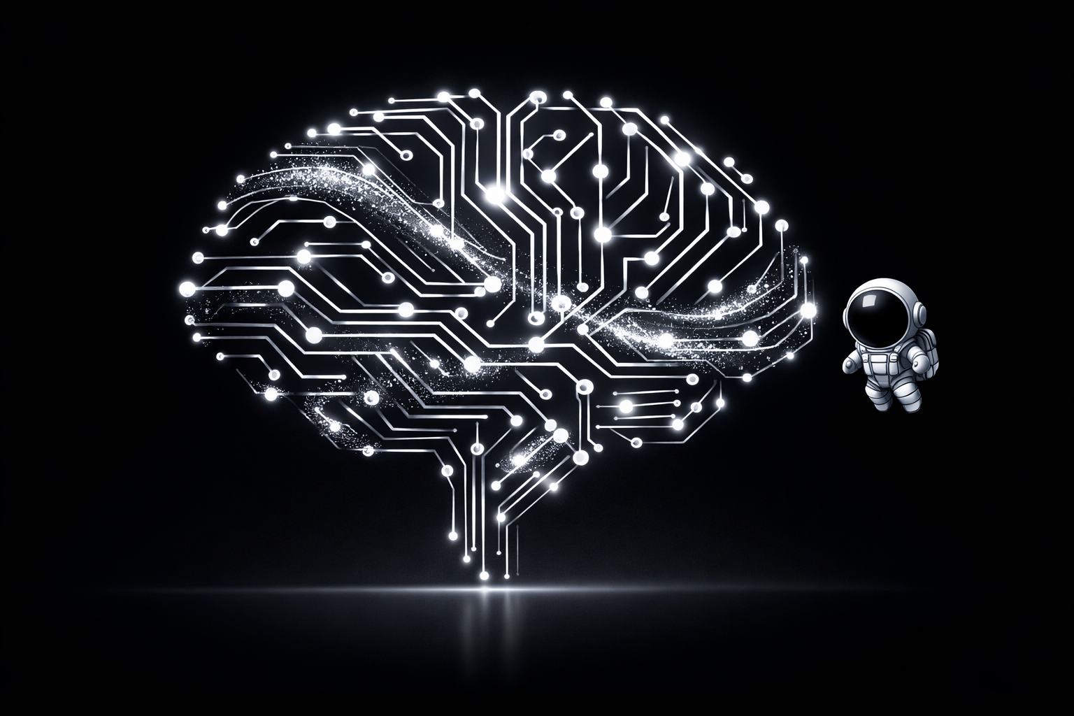 Real AI - Platinum circuit brain representing genuine artificial intelligence